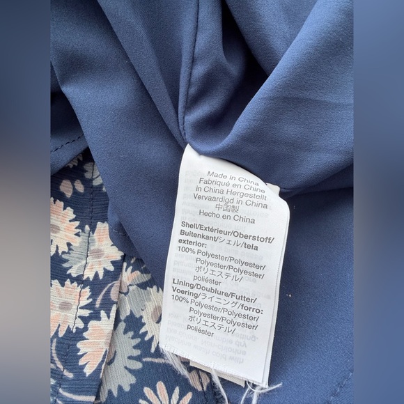 Madewell blue Faux Wrap French Floral Midi Dress 6 - Picture 7 of 7